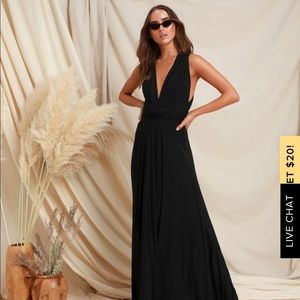Lulu’s Tricks of the Trade black maxi dress